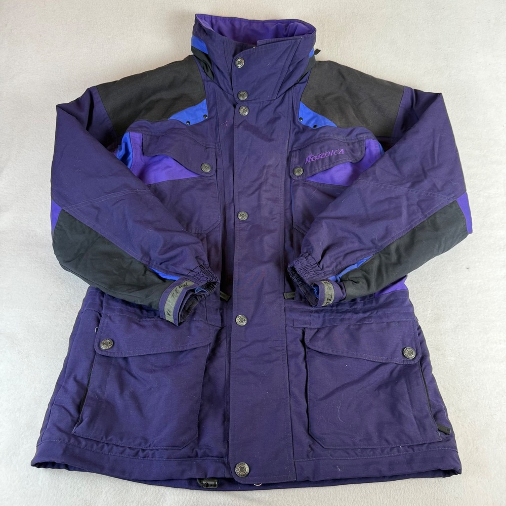 Nordica Vertech Ultrex Vintage Ski Jacket Purple Colorblock Mens Medium Parka